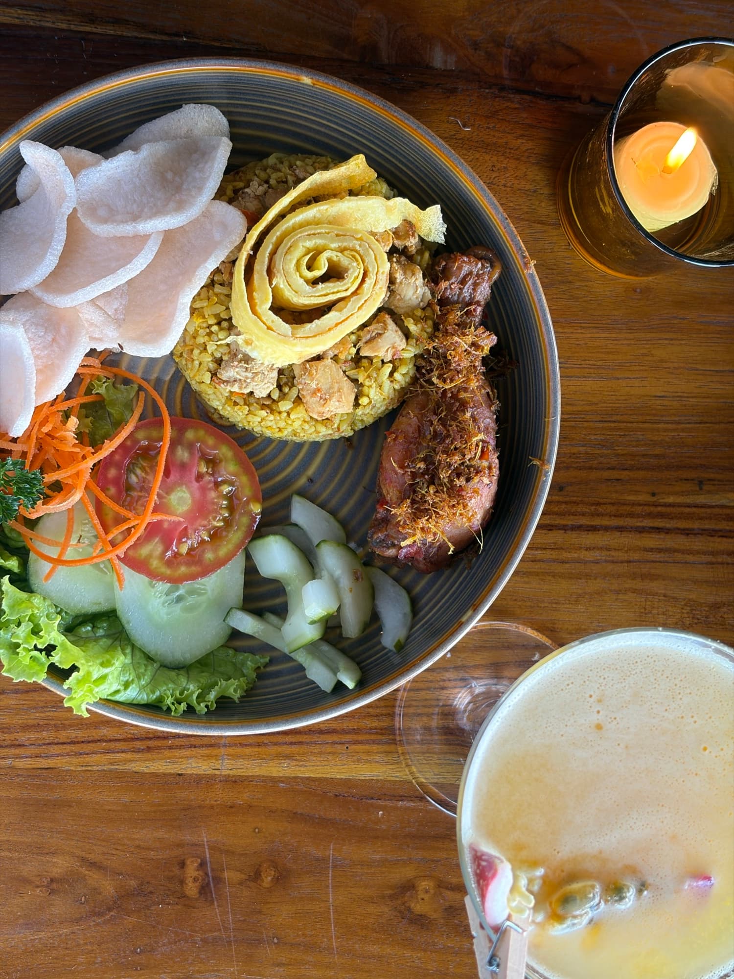 Trying local Indonesian food