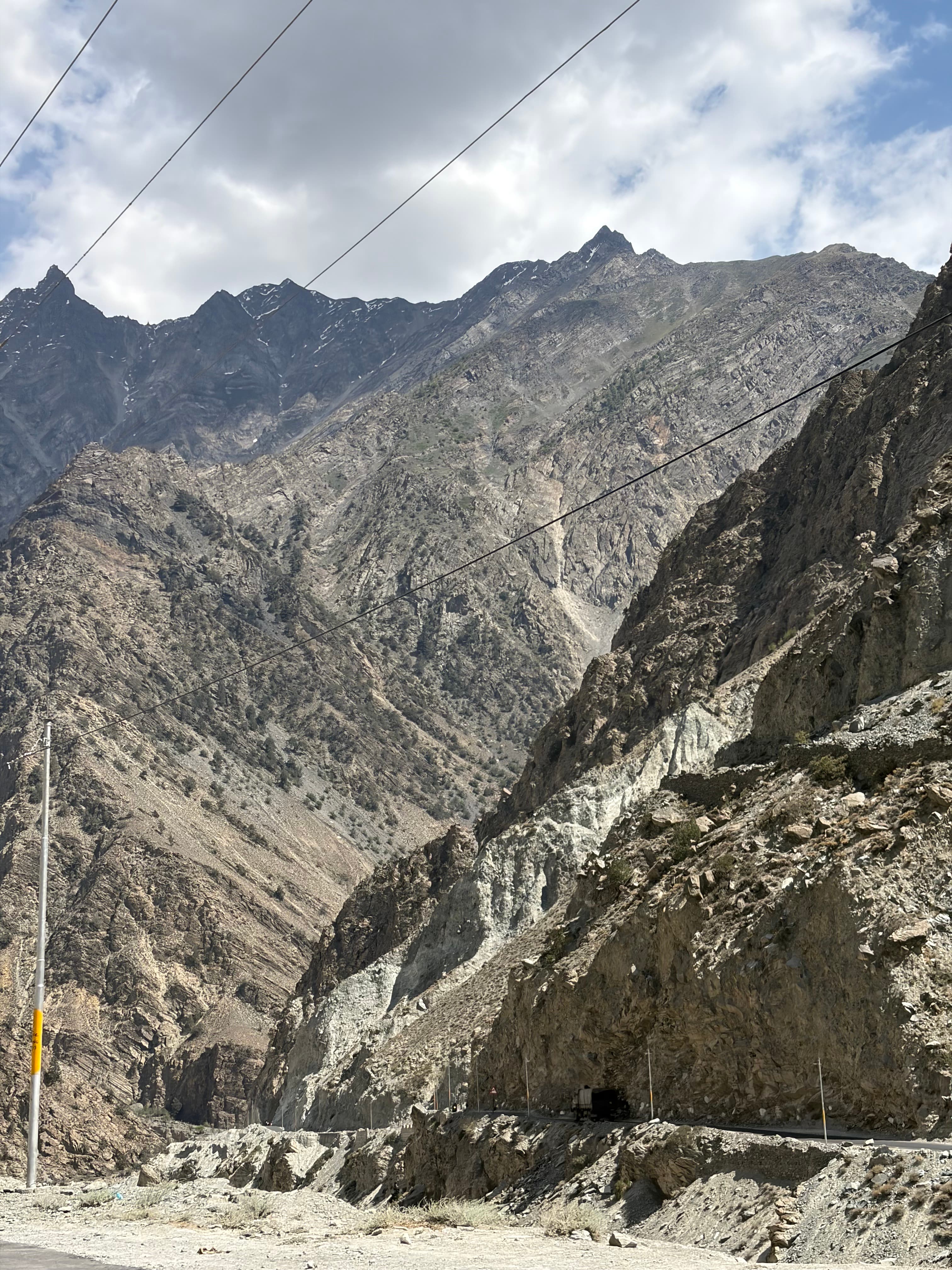 Rocky mountain terrain near Kaza